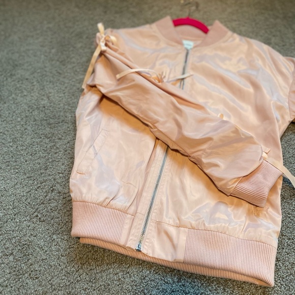 ELLISON pink bomber jacket with bows - Picture 6 of 10